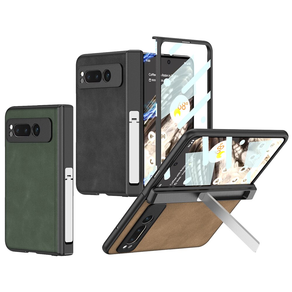 Leather magnet Cover With Bulit-in Screen protector for Google Pixel Fold - The Pixel Store