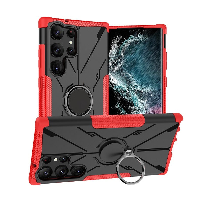 Armor Case with Magnetic Swivel Ring For Samsung Galaxy S23 Series. - Caubade