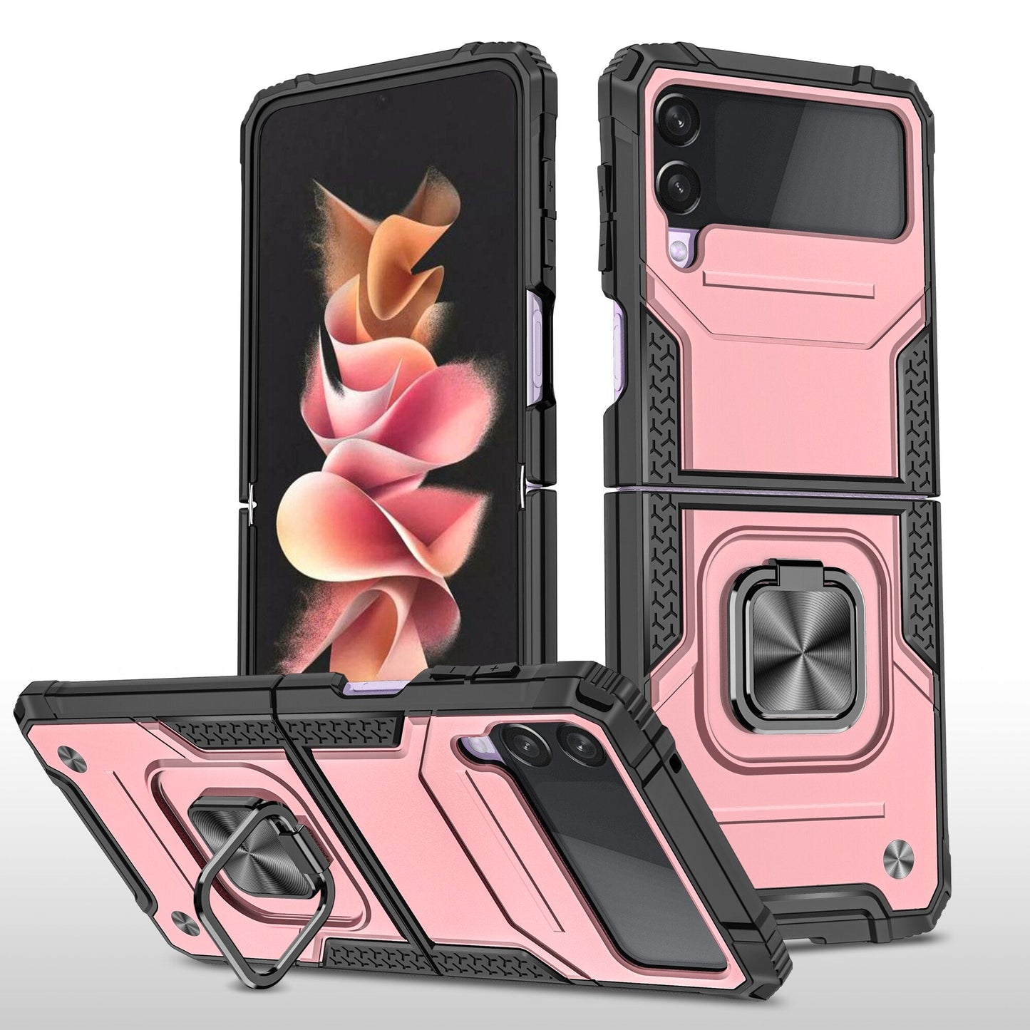 Shockproof Armor Case Stand for Samsung Galaxy Z Flip 4 - Galaxy Z Flip 4 Case