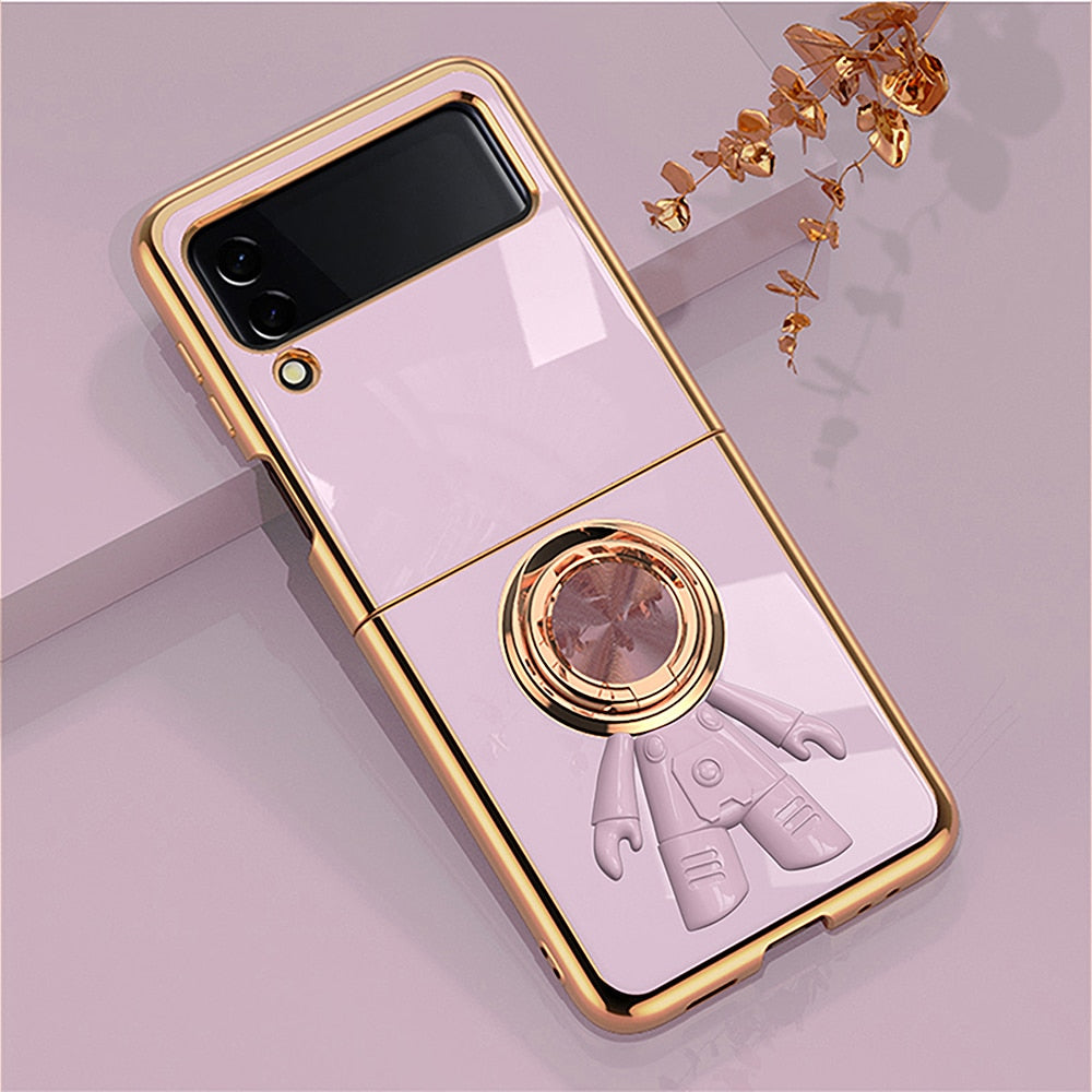 Magnetic Astronaut Holder Plating Case For Samsung Galaxy Z Flip 5