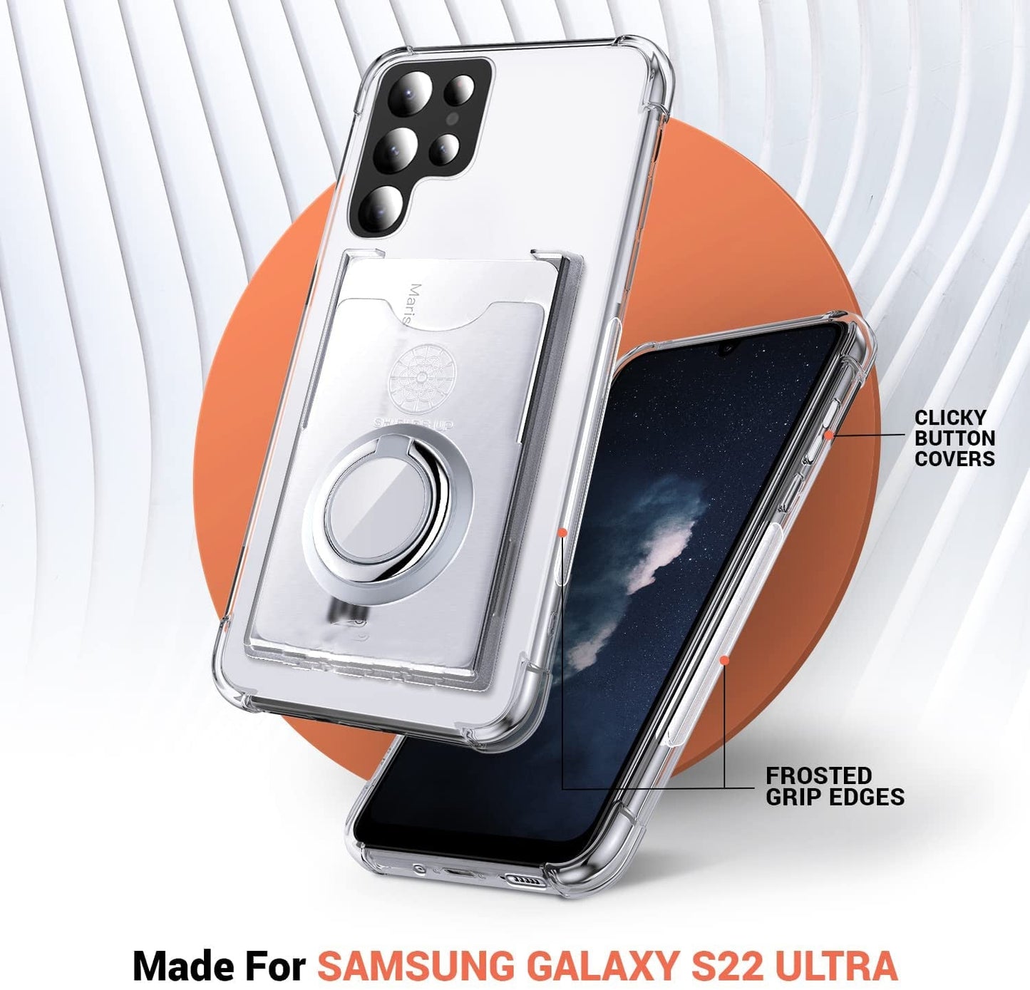 Shockproof Case with Finger Ring & Card Slot For Samsung Galaxy S23 Series - S23 Ultra Case