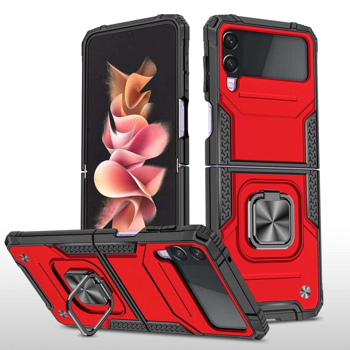 Shockproof Armor Case Stand for Samsung Galaxy Z Flip 4 - Galaxy Z Flip 4 Case
