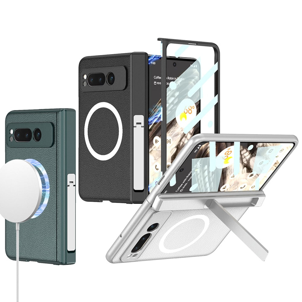 Leather Wireless Charging Case For Google Pixel Fold - The Pixel Store