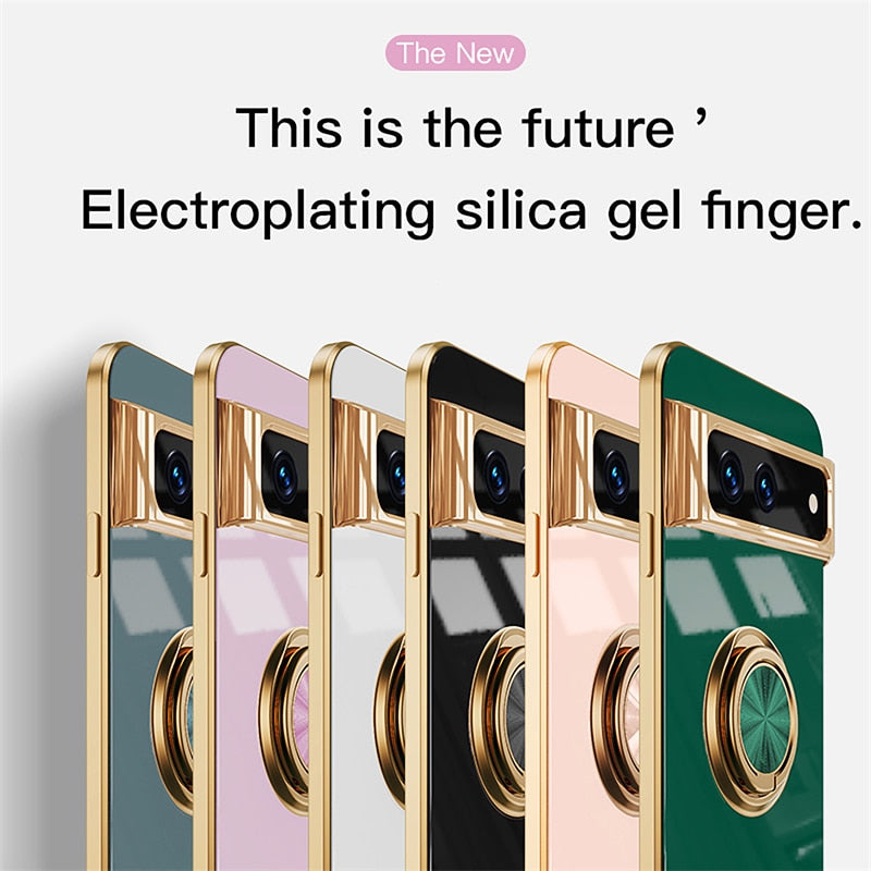 Luxury Plating Silicone Shockproof Phone Case For Google Pixel 7 Series - The Pixel Store