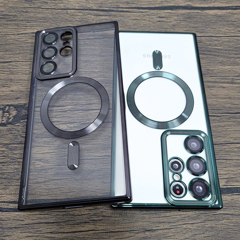 Luxury Transparent Plating Magsafe Case For Samsung Galaxy S23 Series - Caubade
