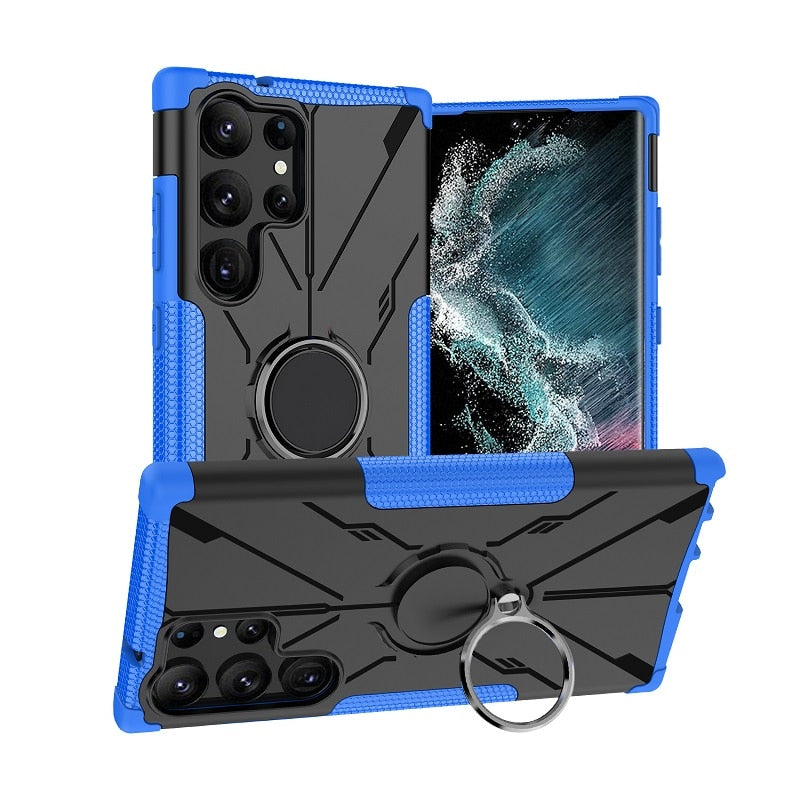 Armor Case with Magnetic Swivel Ring For Samsung Galaxy S23 Series. - Caubade