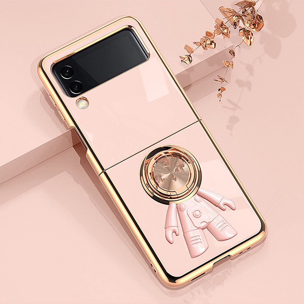 Magnetic Astronaut Holder Plating Case For Samsung Galaxy Z Flip 5