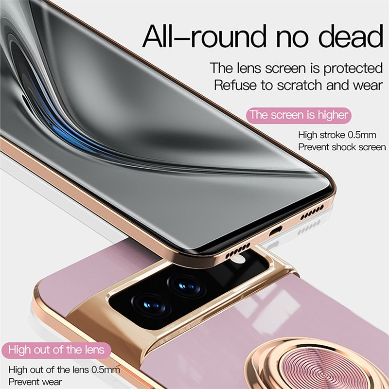 Luxury Plating Silicone Shockproof Phone Case For Google Pixel 7 Series - The Pixel Store
