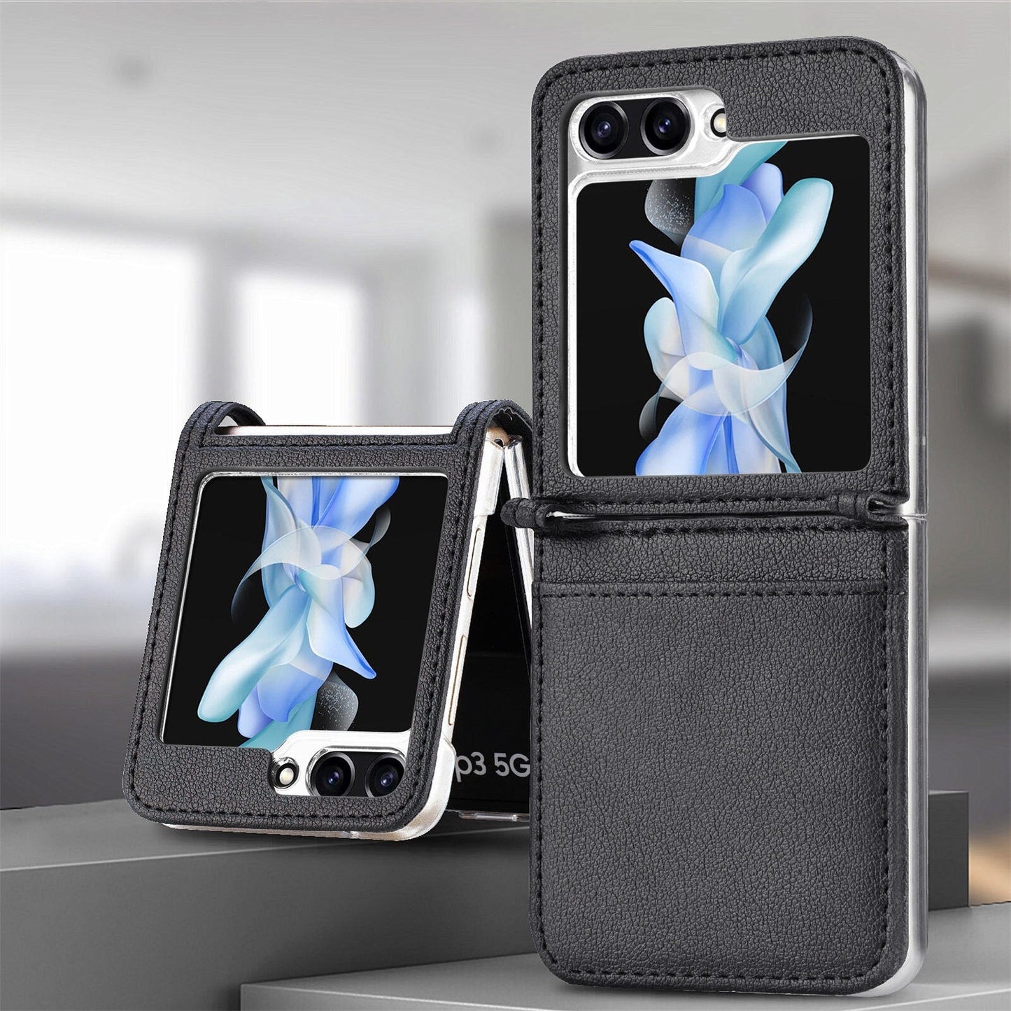 Leather Case with Card Holder For Samsung Galaxy Z Flip 5