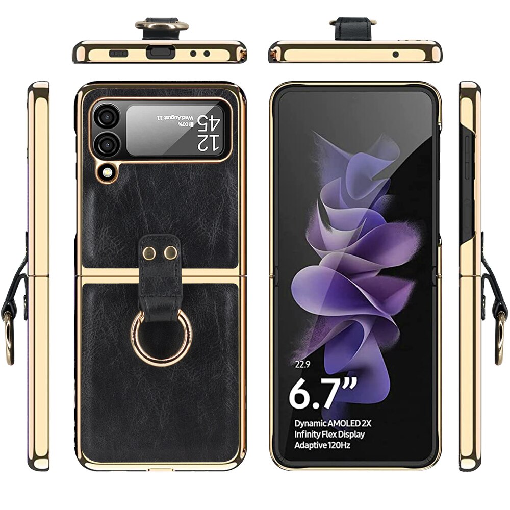 Retro Leather Case For Samsung Galaxy Z Flip 4 Flip 4 - Galaxy Z Flip 4 Case
