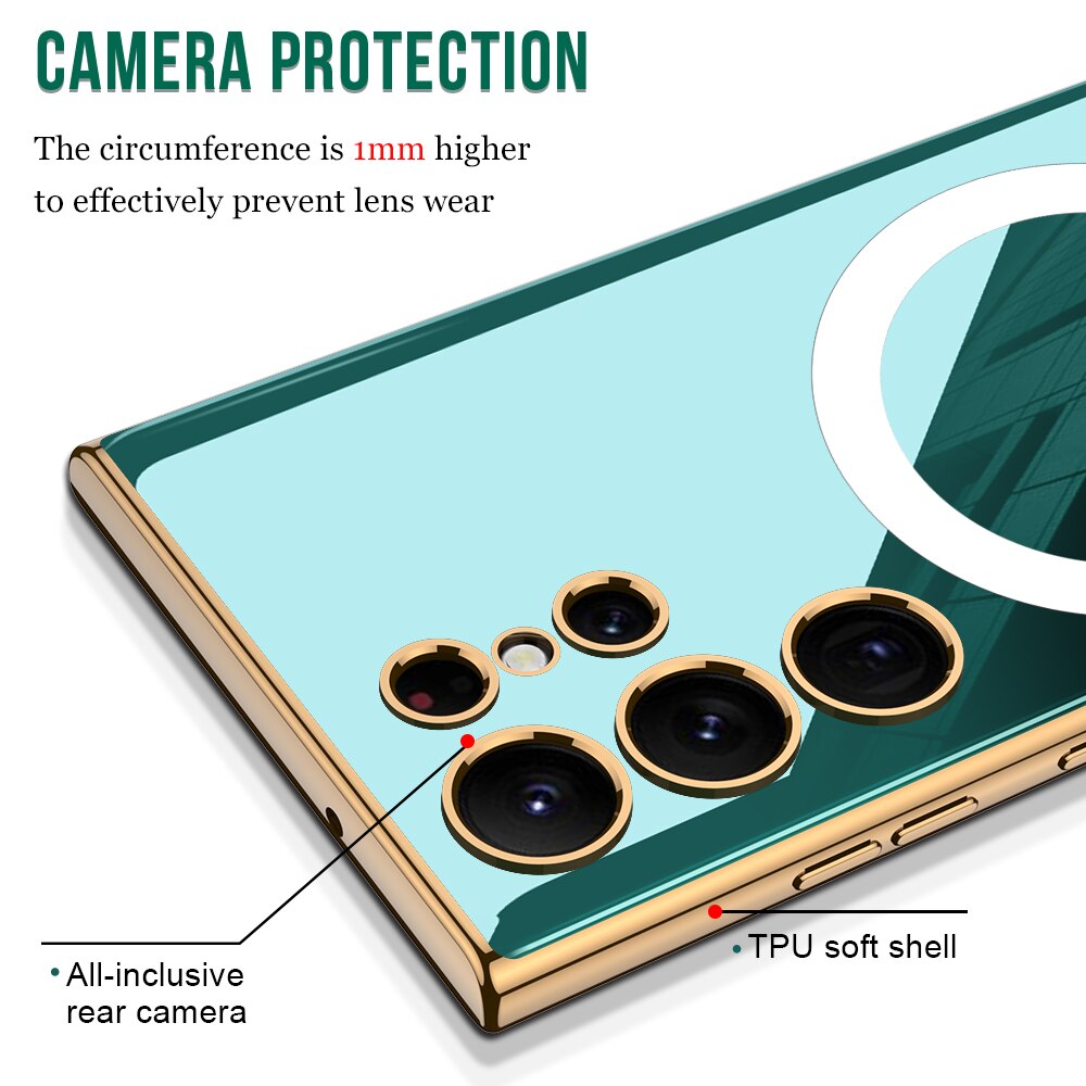 Solid Color Magnetic Case For Samsung Galaxy S23 Series