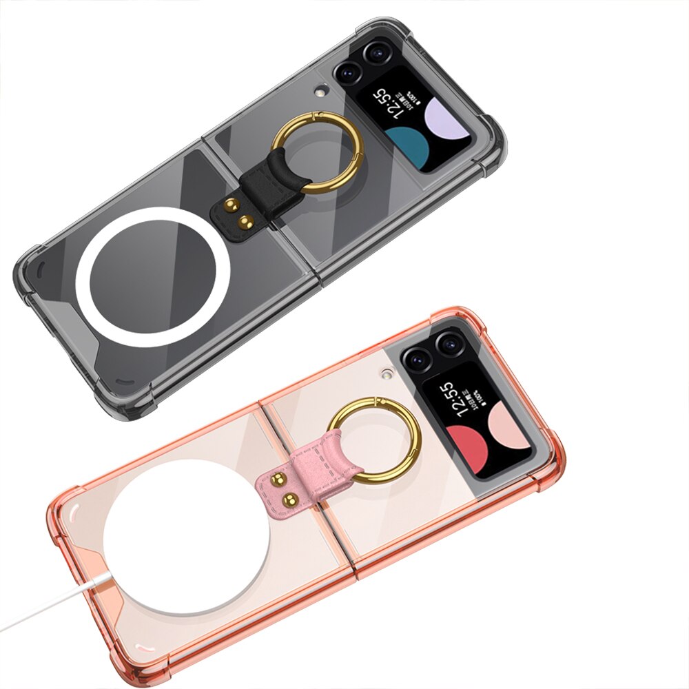 Transparent Wireless Charging Magnetic Case For Samsung Galaxy Z Flip 4 - Galaxy Z Flip 4 Case
