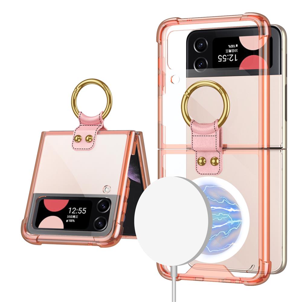 Transparent Wireless Charging Magnetic Case For Samsung Galaxy Z Flip 4 - Galaxy Z Flip 4 Case