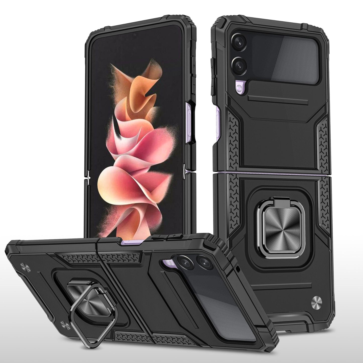 Shockproof Armor Case Stand for Samsung Galaxy Z Flip 4 - Galaxy Z Flip 4 Case