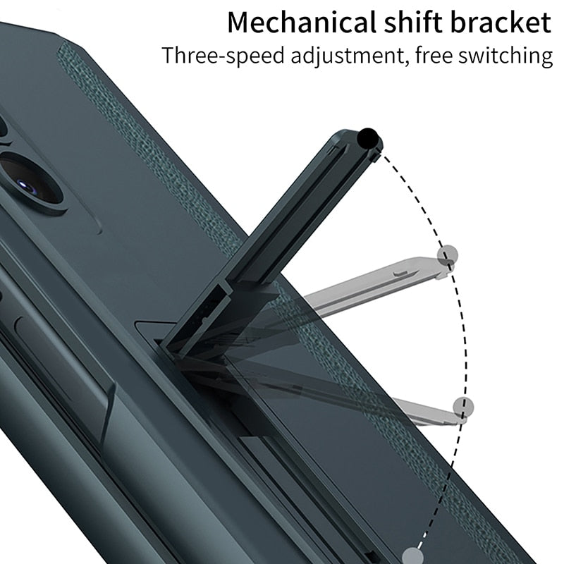 Shockproof Matte Case with Pen Holder For Samsung Galaxy Z Fold 5