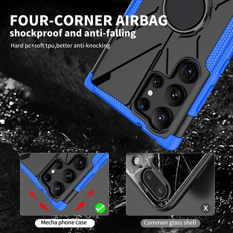 Armor Case with Magnetic Swivel Ring For Samsung Galaxy S23 Series. - Caubade