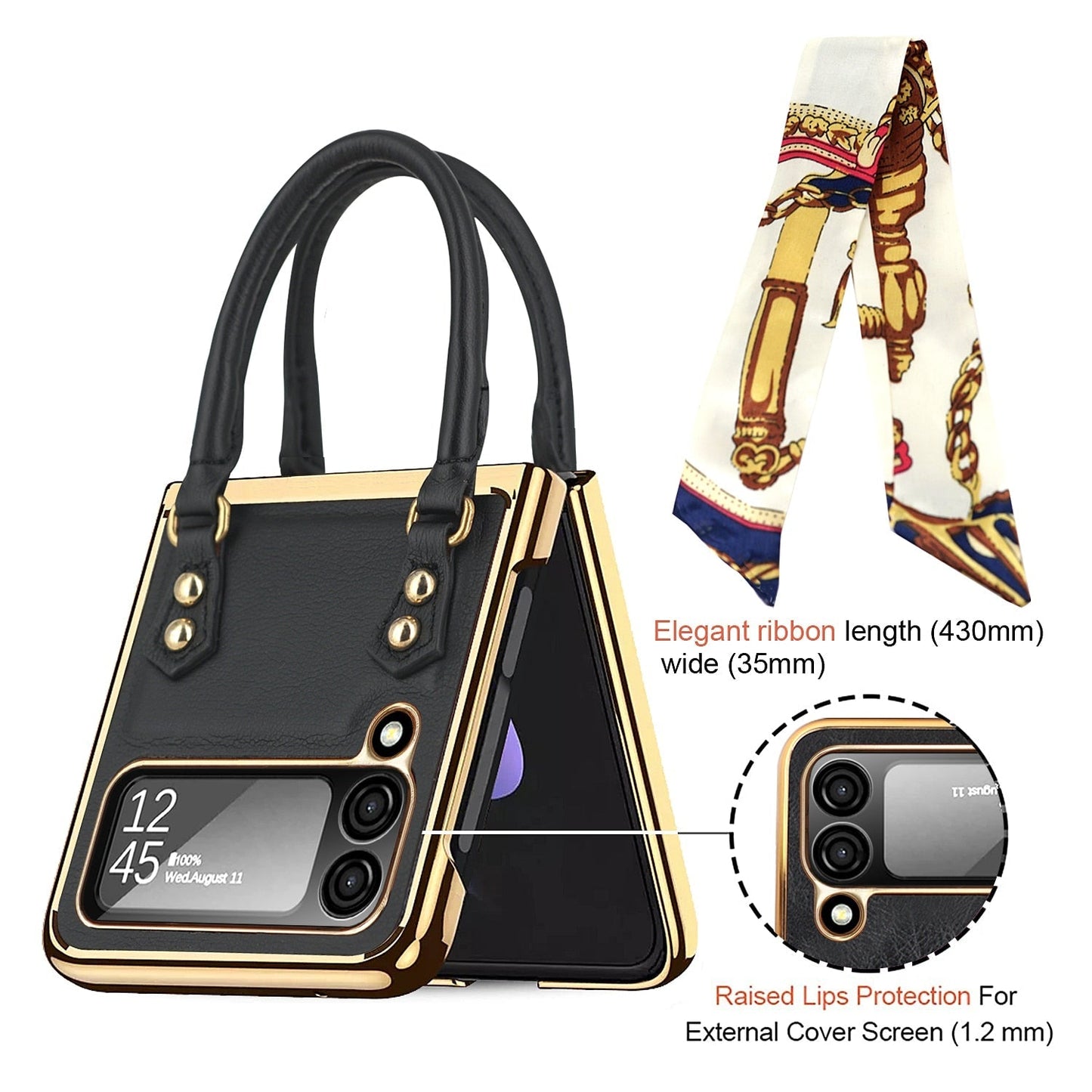 Luxury Leather Case For Samsung Galaxy Z Flip 4 - Galaxy Z Flip 4 Case