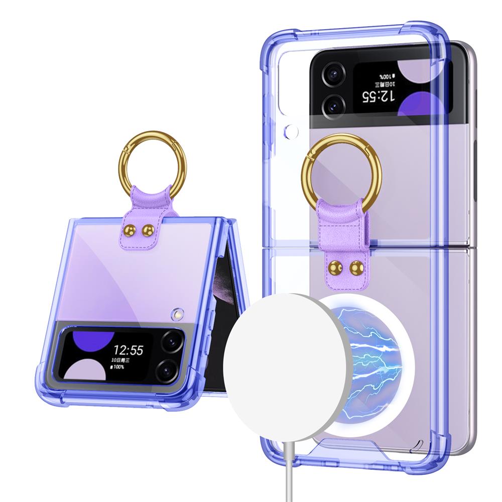 Transparent Wireless Charging Magnetic Case For Samsung Galaxy Z Flip 4 - Galaxy Z Flip 4 Case