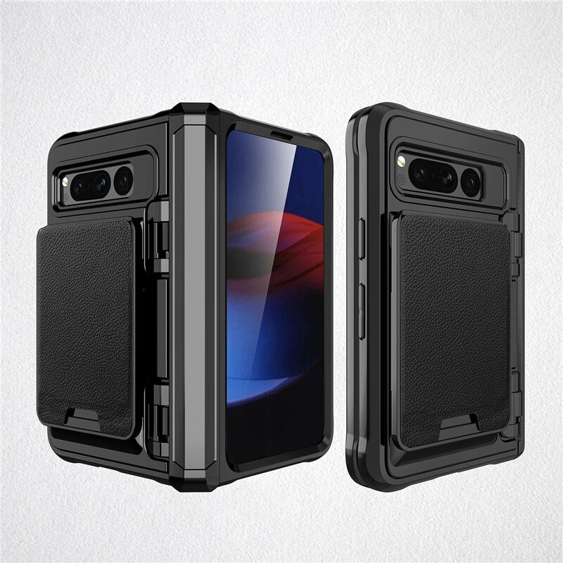 Armor Case with Hinge Protection & Leather Wallet For Google Pixel Fold - The Pixel Store