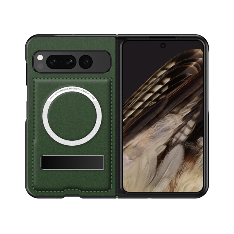 Leather Magnetic Case with Bracket For Google pixel fold - The Pixel Store