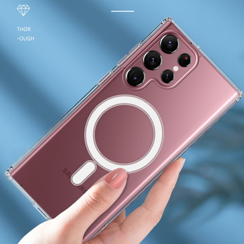 Transparent Magnetic Wireless Charging Case For Samsung S23 Series - S23 Ultra Case
