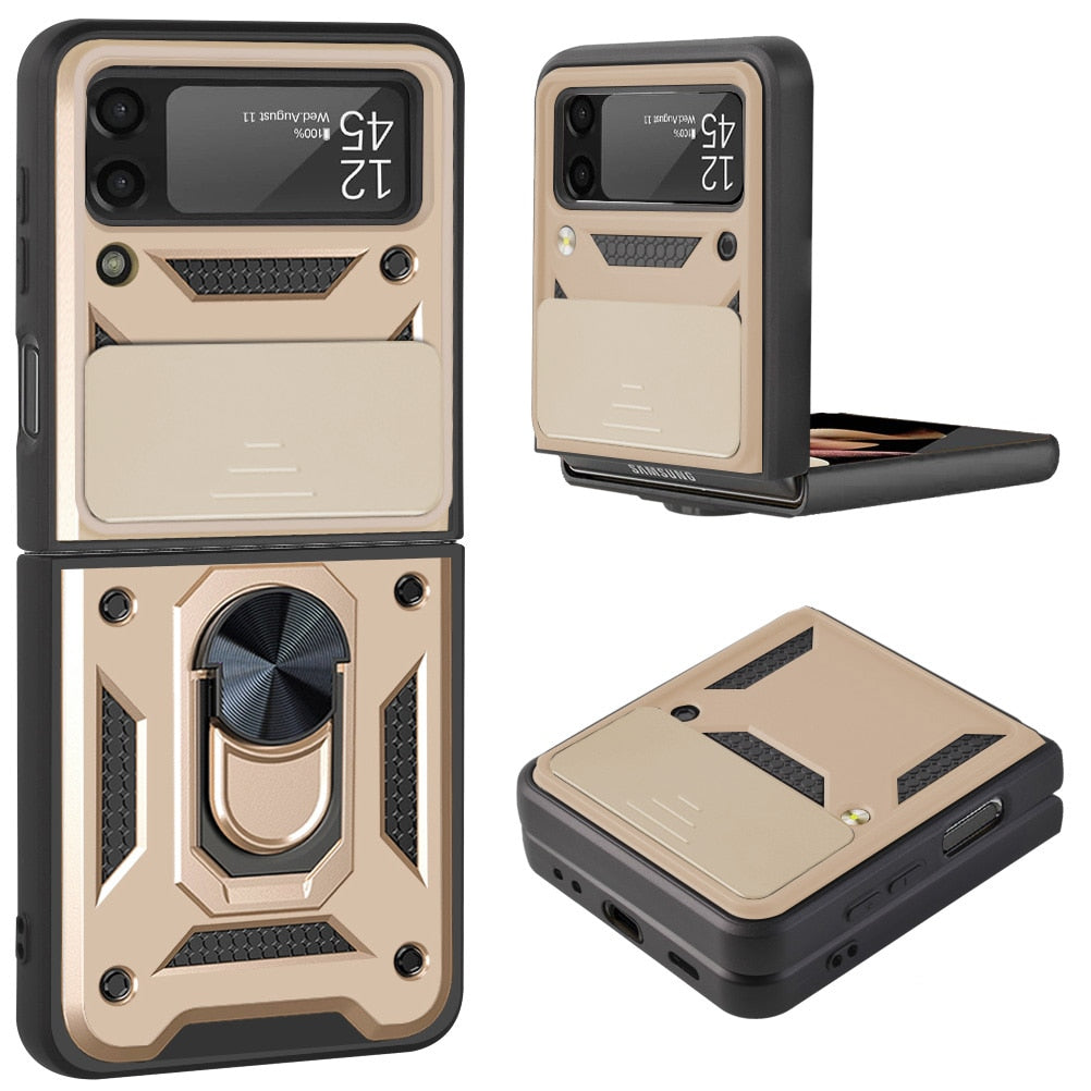 Magnetic Shockproof Case with Camera Cover For Samsung Galaxy Z Flip 4 - Galaxy Z Flip 4 Case