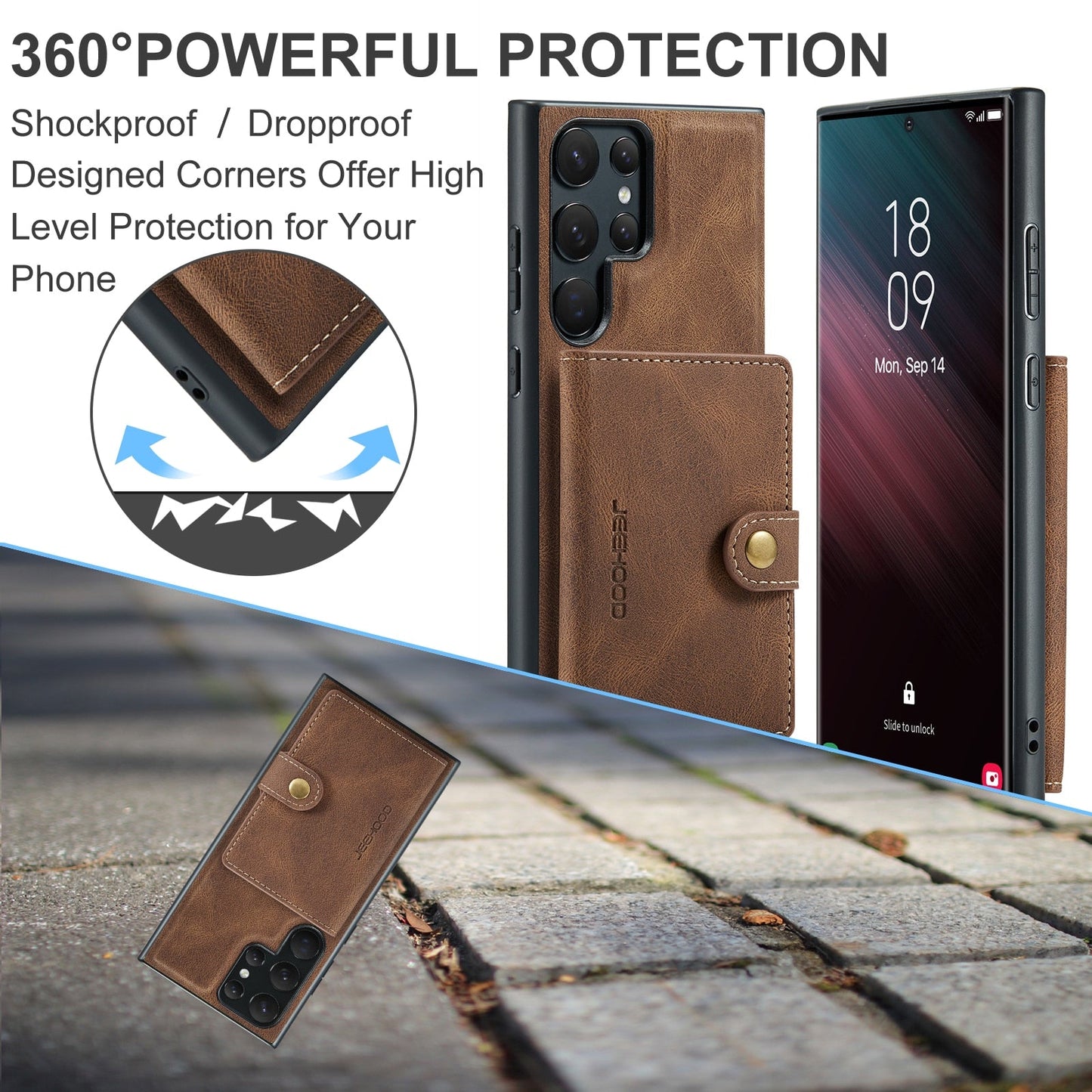 Magnetic Leather Wallet Case For Samsung Galaxy S23 Series - S23 Ultra Case