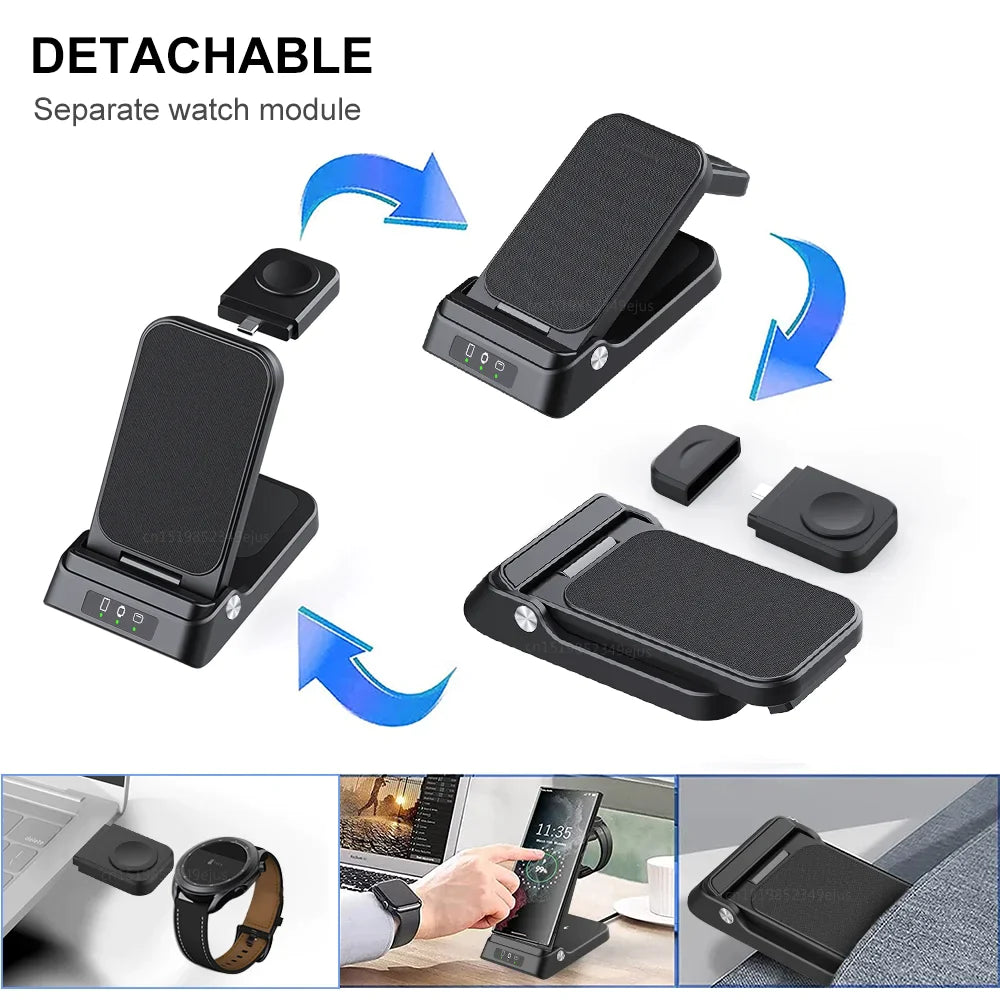 3 in 1 Foldable Wireless Charger for Samsung Galaxy S Series