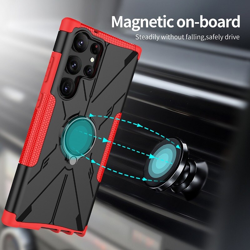 Armor Case with Magnetic Swivel Ring For Samsung Galaxy S23 Series. - Caubade