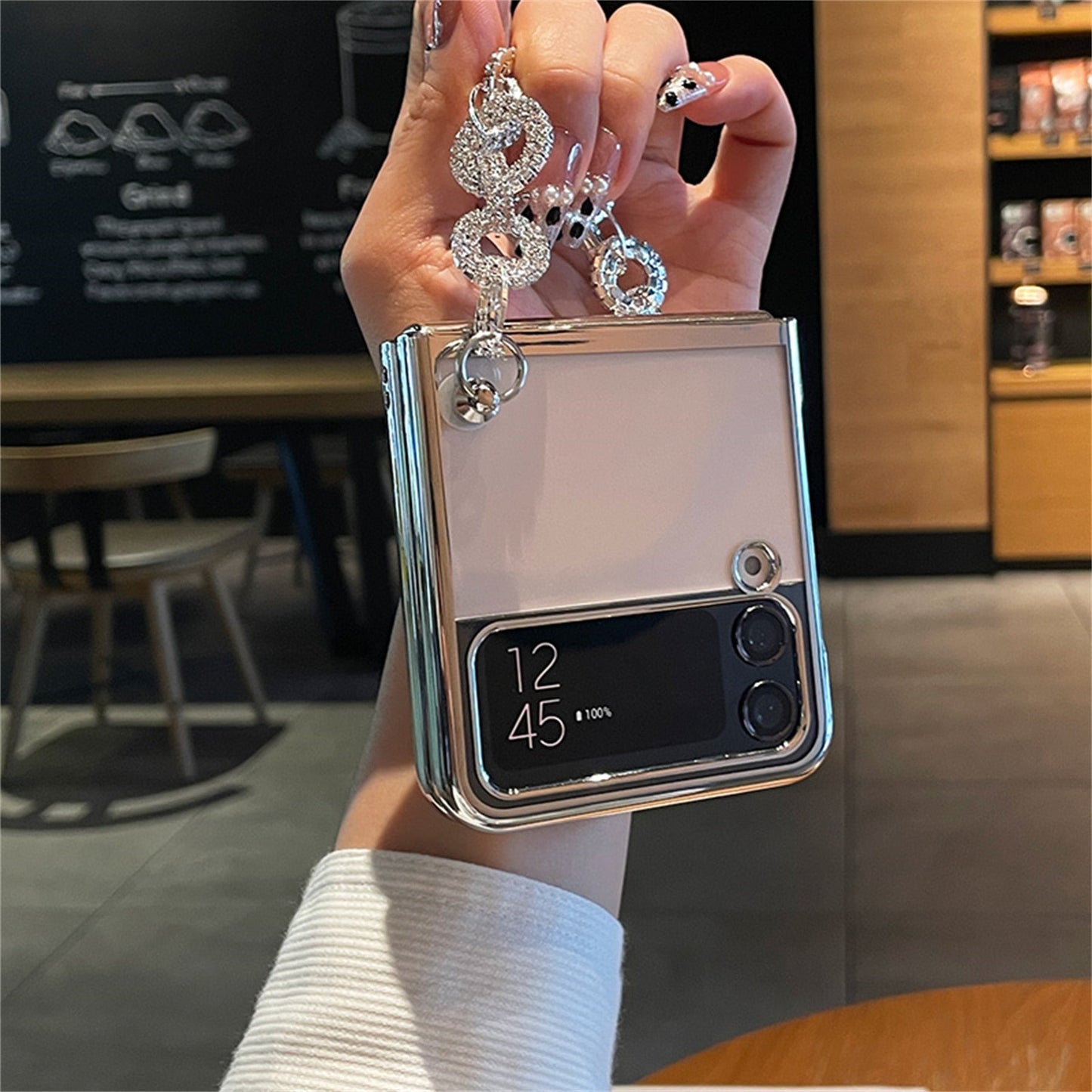 Luxury Case With Rhinestone Bracelet for Samsung Galaxy Z Flip 4 - Galaxy Z Flip 4 Case