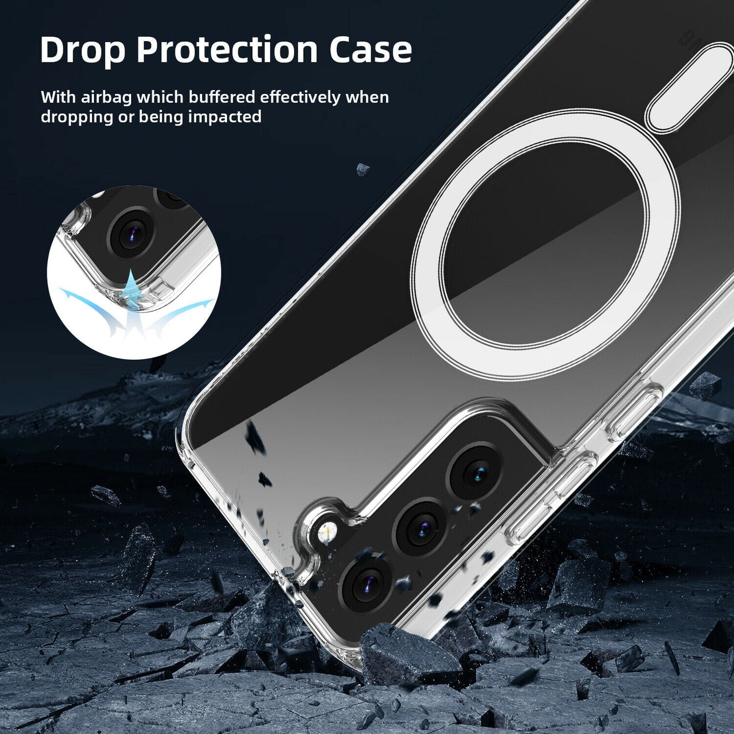 Transparent Magnetic Wireless Charging Case For Samsung S23 Series - S23 Ultra Case