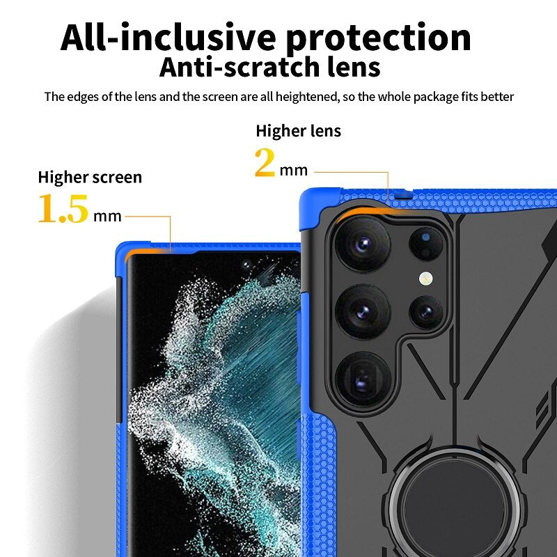 Armor Case with Magnetic Swivel Ring For Samsung Galaxy S23 Series. - Caubade