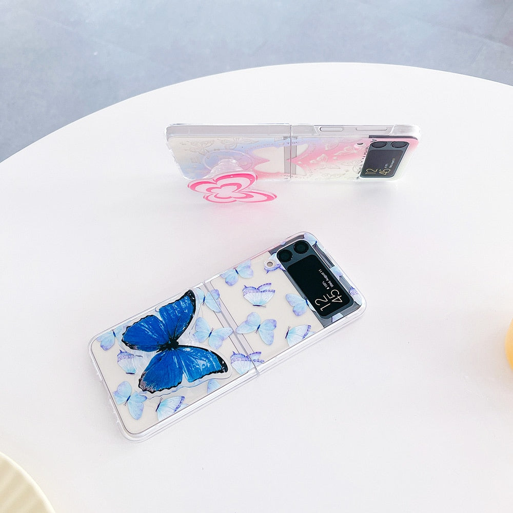 Butterfly Painted Shockproof Case For Samsung Galaxy Z Flip 4 - Galaxy Z Flip 4 Case