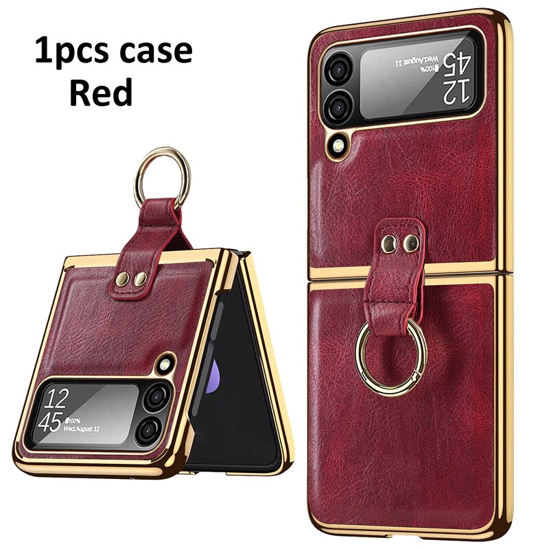 Retro Leather Case For Samsung Galaxy Z Flip 4 Flip 4 - Galaxy Z Flip 4 Case