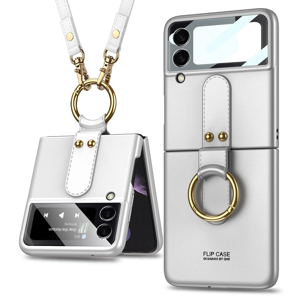 Luxury Ultra-thin Ring Strap Ring Stand Hard Case For Galaxy Z Flip 4 - Galaxy Z Flip 4 Case
