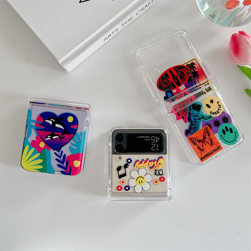 Full Protection Smile Flower Case For Samsung Galaxy Z Flip 4 - Galaxy Z Flip 4 Case