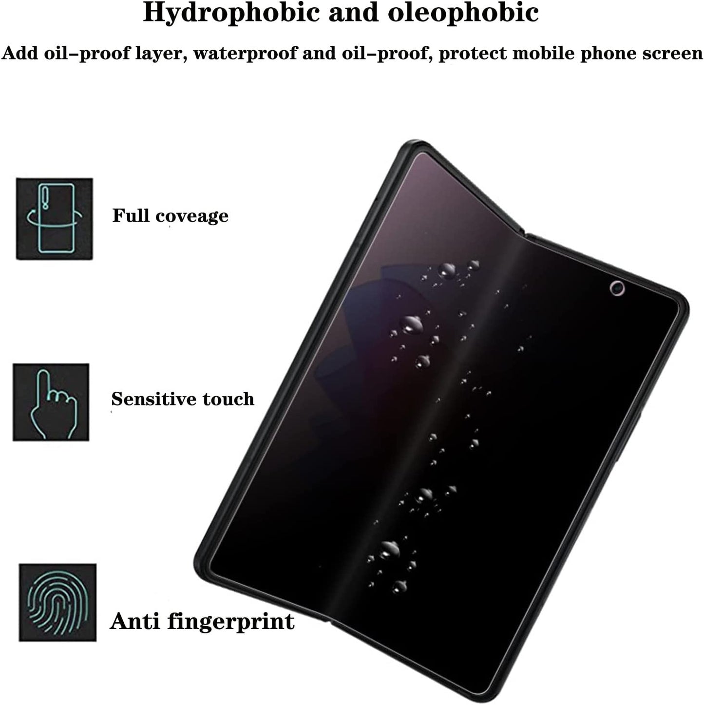 Anti-Peeping Front & Back Screen Privacy Protector For Galaxy Z Fold 3 & Z Fold 4 - Caubade