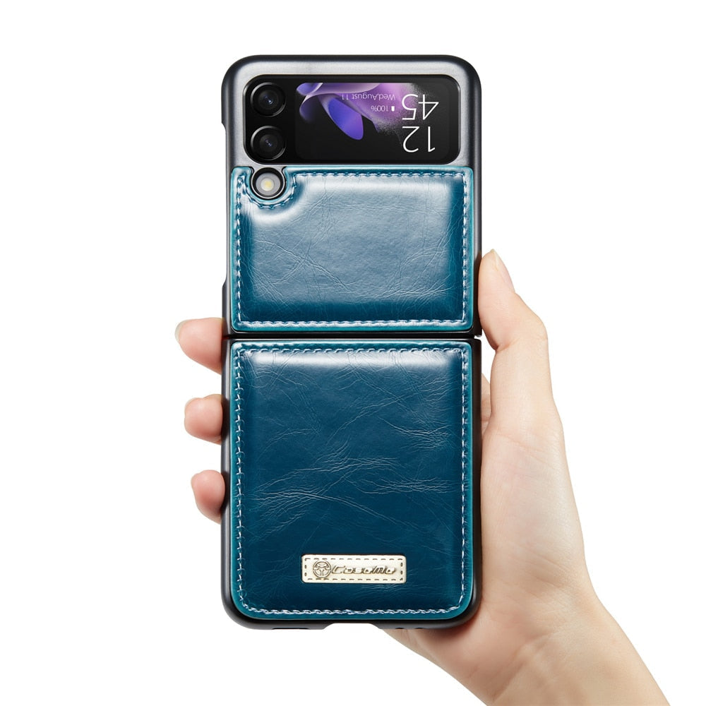 Vintage Leather Cover For Z FLIP 4 - Galaxy Z Flip 4 Case