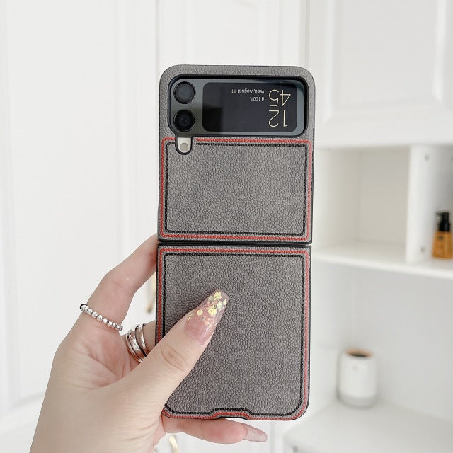 Fashion Joint name Lychee Case for Samsung Galaxy Z Flip 4 - Galaxy Z Flip 4 Case