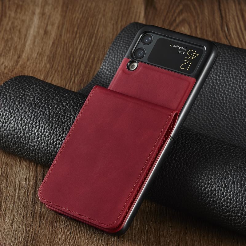 Luxury Leather Wallet Case For Z Flip 4 - Galaxy Z Flip 4 Case