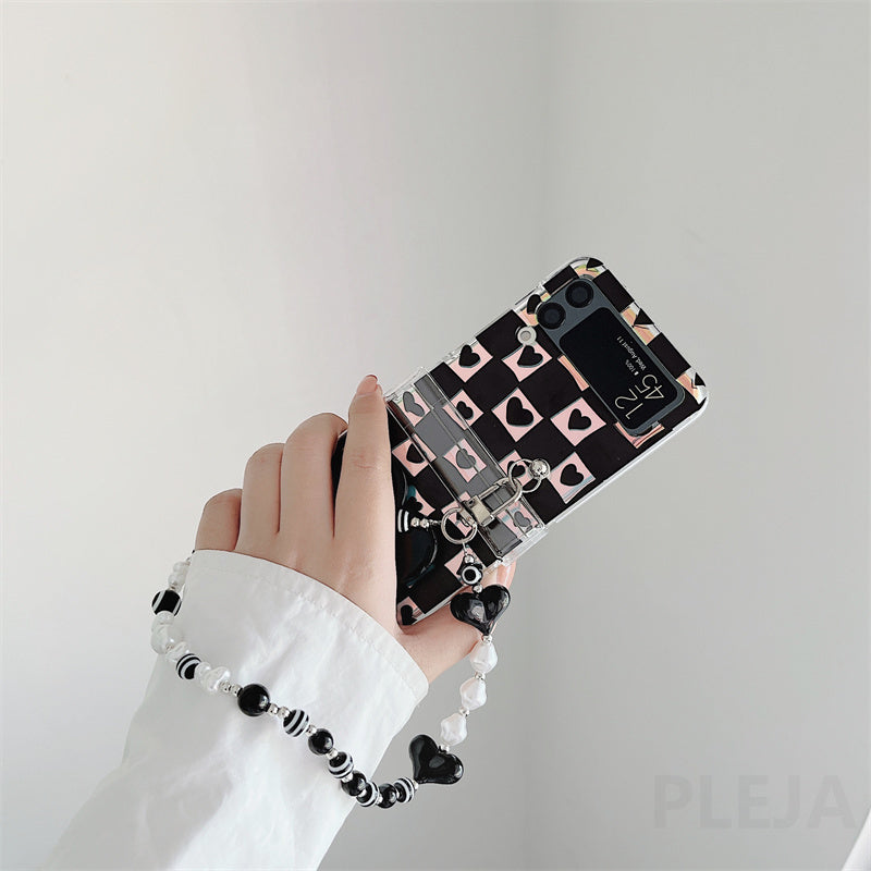 Cute Pearl Bracelet Phone Case For Samsung Galaxy Z Flip 4 - Galaxy Z Flip 4 Case