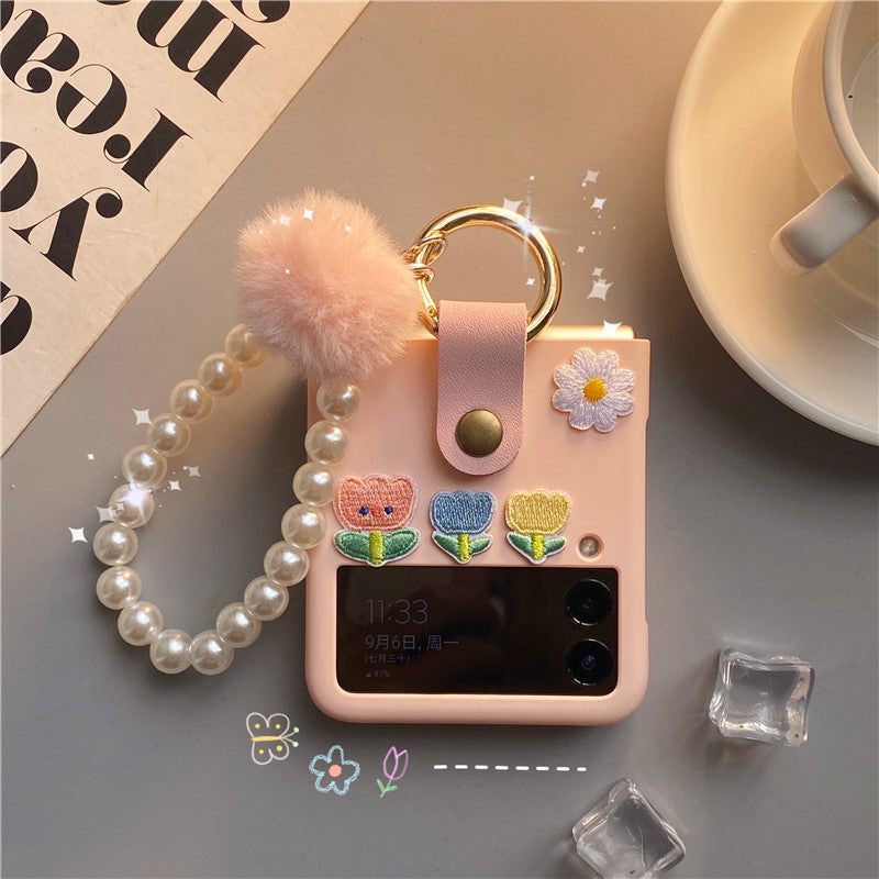 Pink Flower Case For Galaxy Z Flip 4 5G - Galaxy Z Flip 4 Case