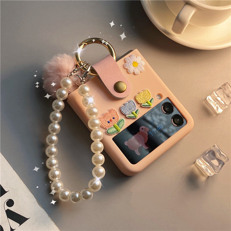 Pink Flower Case For Galaxy Z Flip 4 5G - Galaxy Z Flip 4 Case
