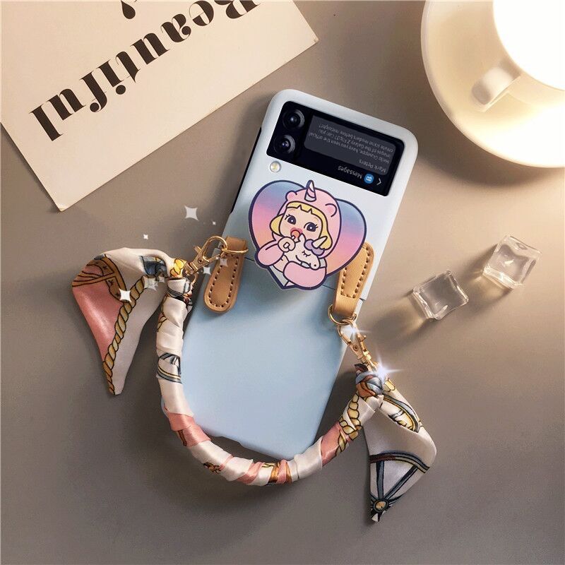 Cartoon Cute Lanyard Case For Galaxy Z Flip 4 - Galaxy Z Flip 4 Case