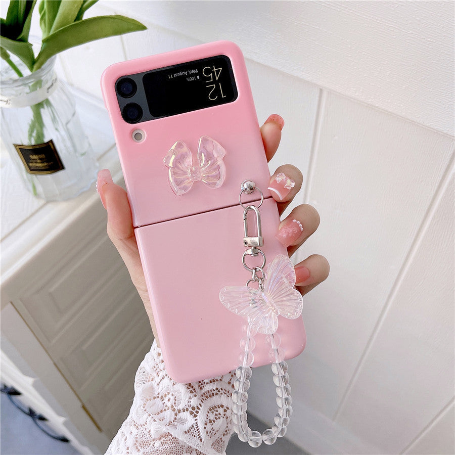 Cute Butterfly Bracelet Case for Samsung Galaxy Z Flip 4 - Galaxy Z Flip 4 Case