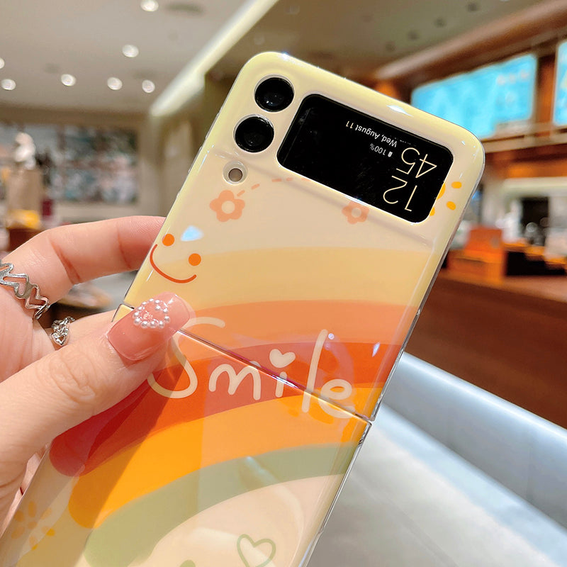 Cute Blue Ray Rainbow Case For Galaxy Z Flip 4 - Galaxy Z Flip 4 Case