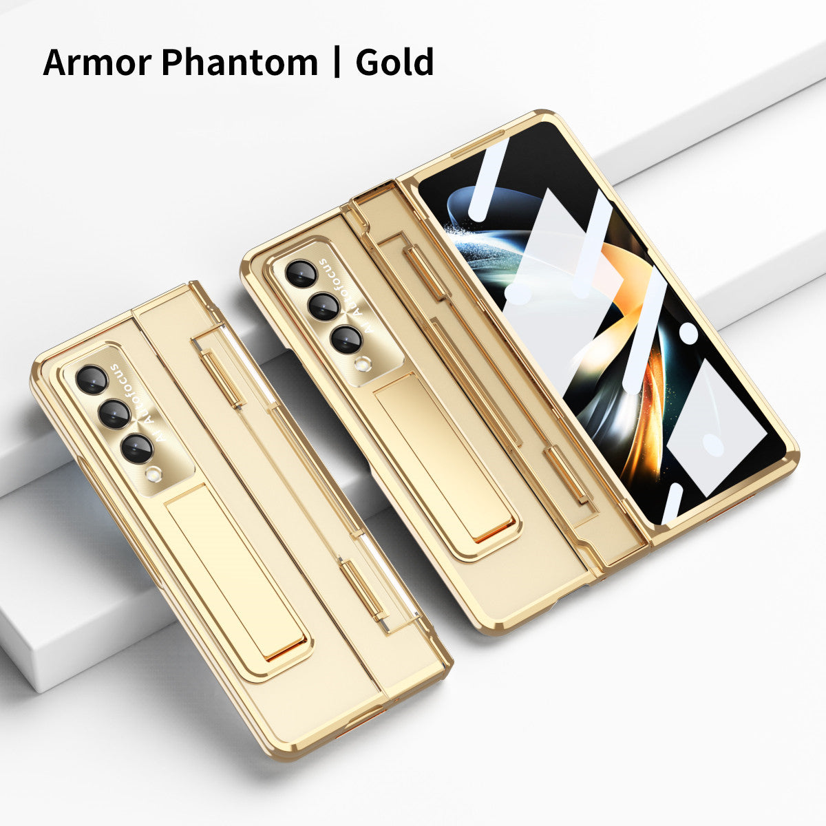 Armor Magnetic Case With Hinge Protection & Bracket For Samsung Galaxy Z Fold 5