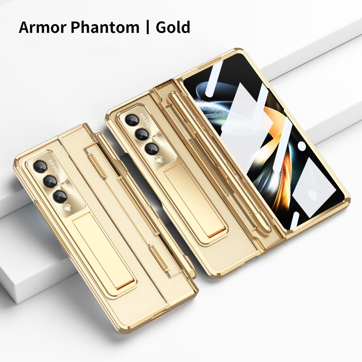 Armor Magnetic Case With Hinge Protection & Bracket For Samsung Galaxy Z Fold 5