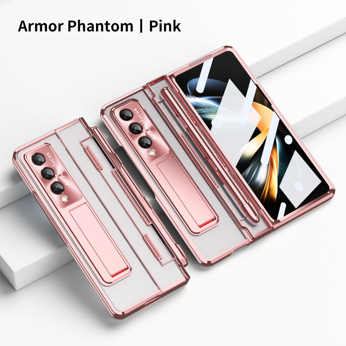 Armor Magnetic Case With Hinge Protection & Bracket For Samsung Galaxy Z Fold 5