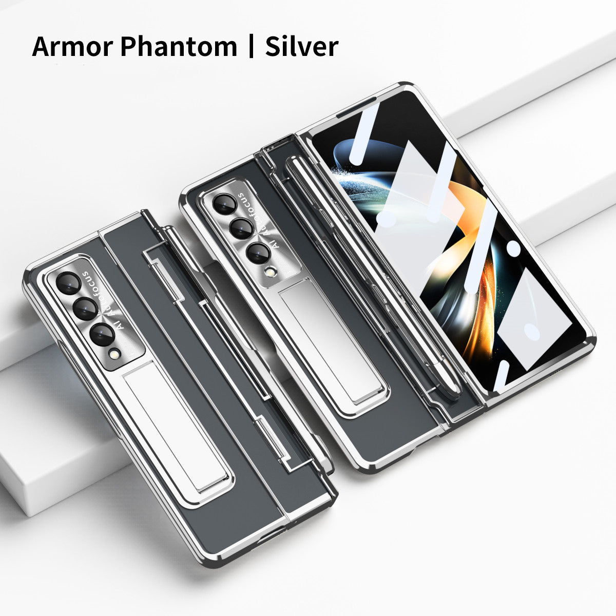 Armor Magnetic Case With Hinge Protection & Bracket For Samsung Galaxy Z Fold 5